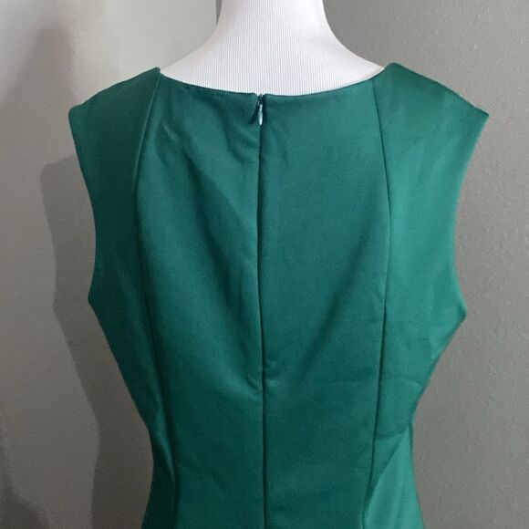 Haani Hunter Green Sheath Dress Stretch Sleeveless - Picture 5 of 9